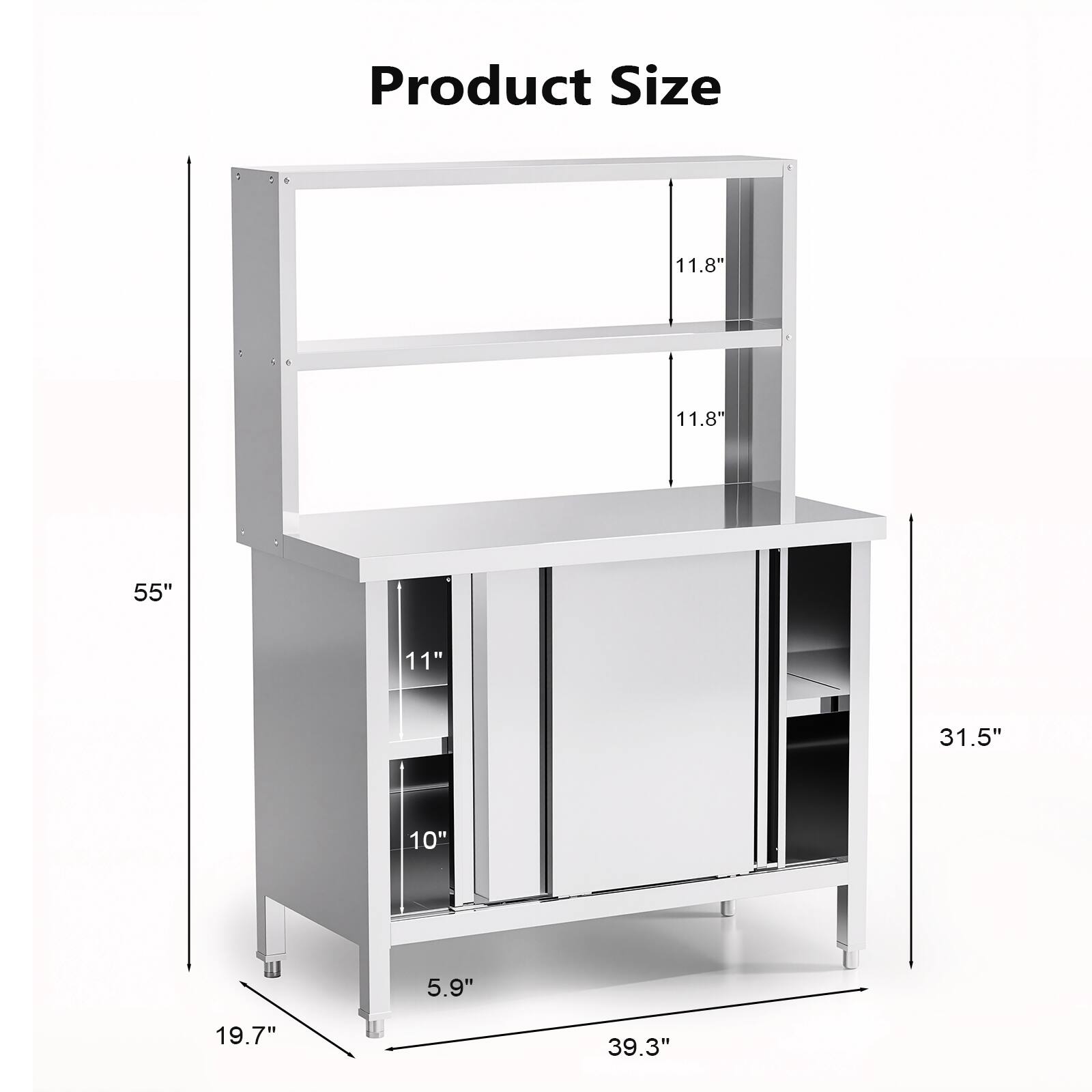 Product Size: 11.8" x 11.8" x 55" x 11" x 31.5" x 10" x 5.9" x 19.7" x 39.3"