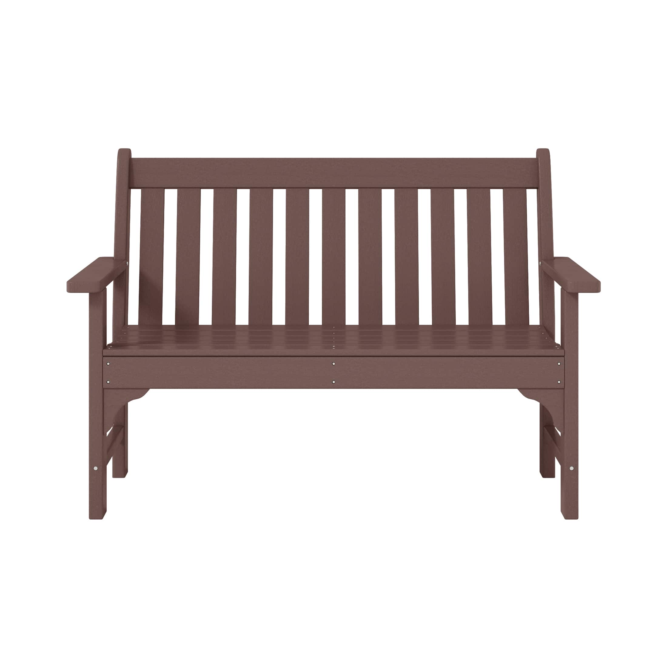 WestinTrends - Malibu Outdoor 2-Person All-Weather HDPE Front Porch Garden Bench - Dark Brown