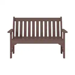WestinTrends - Malibu Outdoor 2-Person All-Weather HDPE Front Porch Garden Bench - Dark Brown