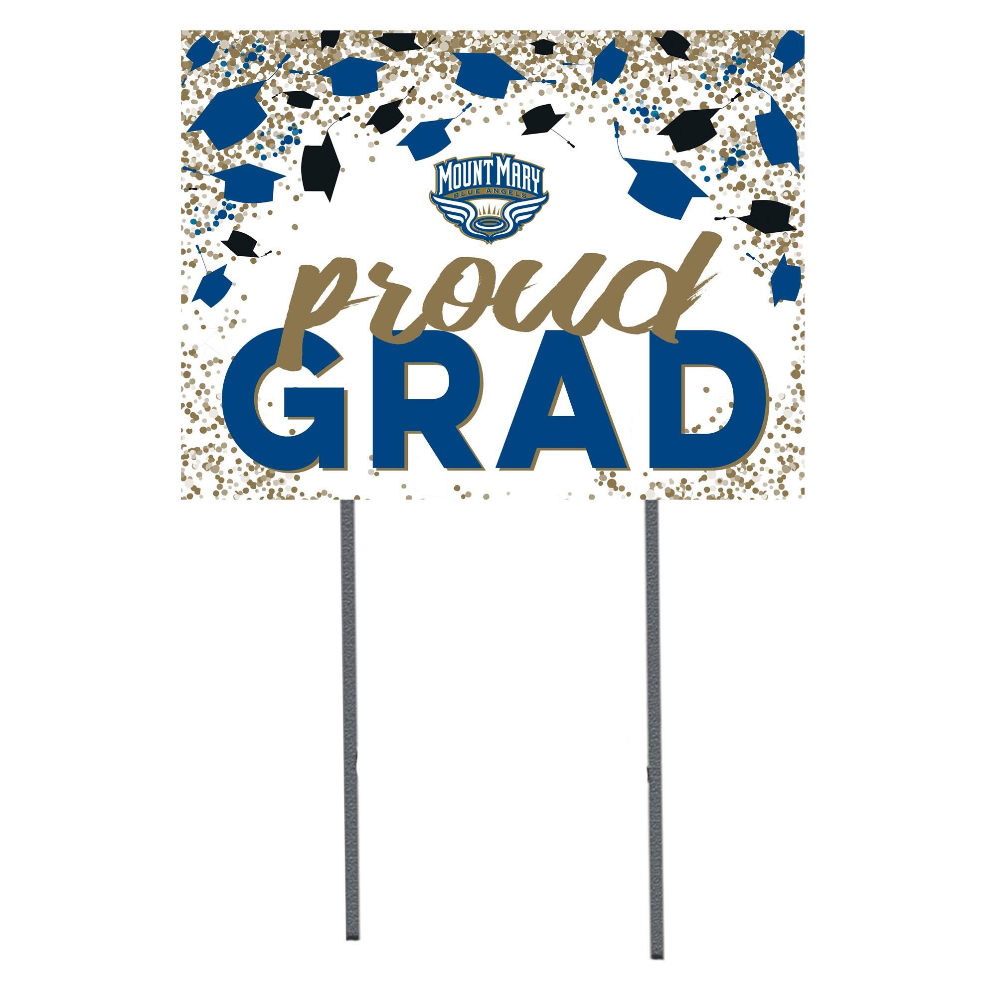 Mount Mary Blue Angels 18" x 24" Proud Grad Yard Sign