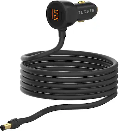 Front. TECSTR - Starlink Mini Car Charger 16.5 ft - Black.