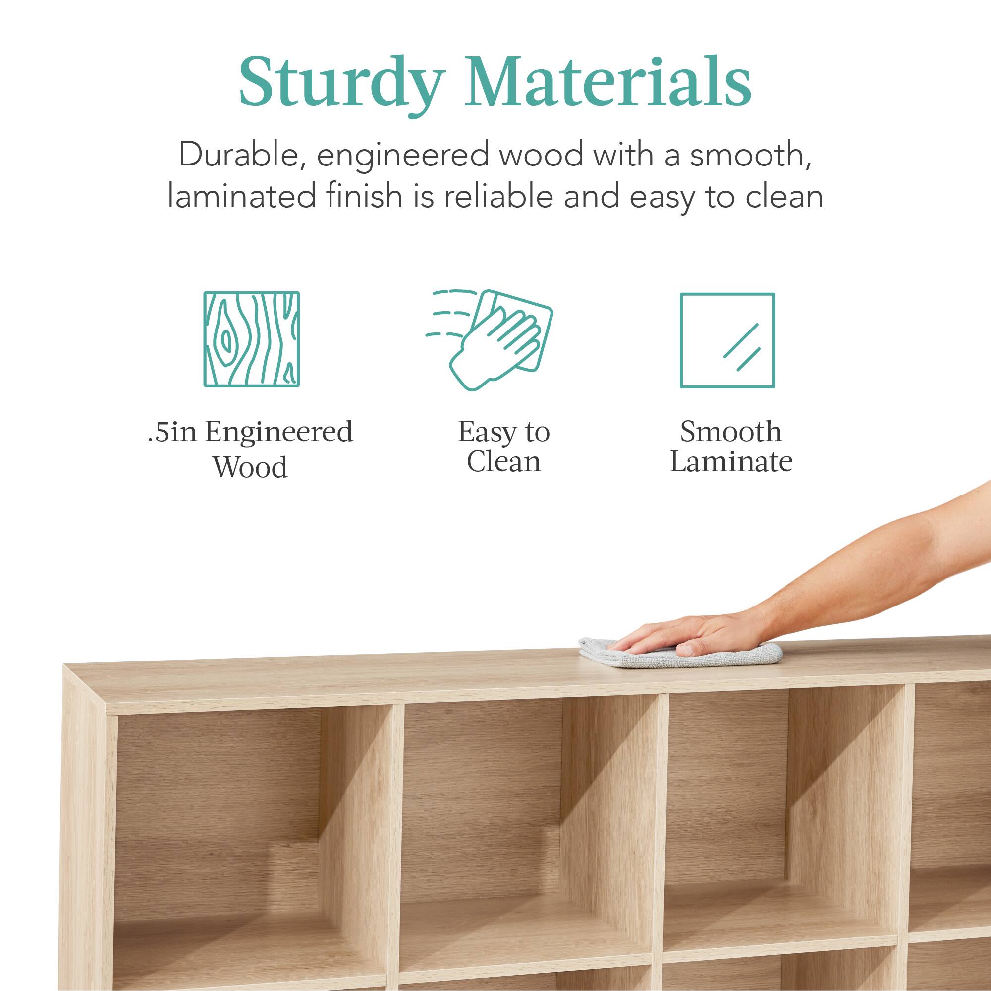 Sturdy Materials: Durable, engineered wood with a smooth, laminated finish is reliable and easy to clean. 

- .5in Engineered Wood
- Easy to Clean
- Smooth Laminate