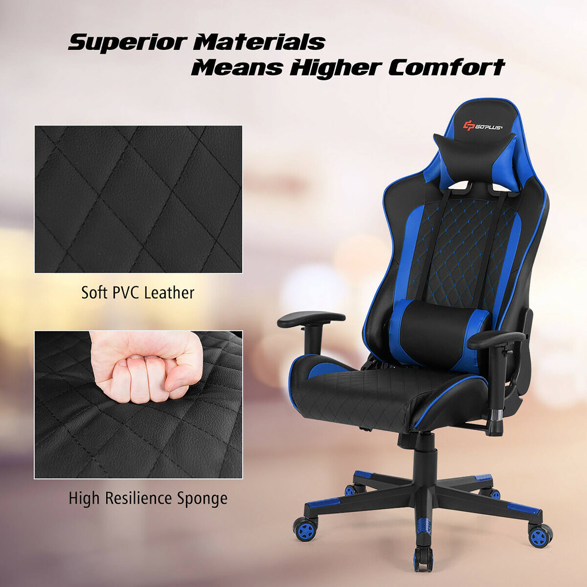 Superior materials mean higher comfort. The chair is made with soft PVC leather and a high resilience sponge, which provides a comfortable and durable seating experience.