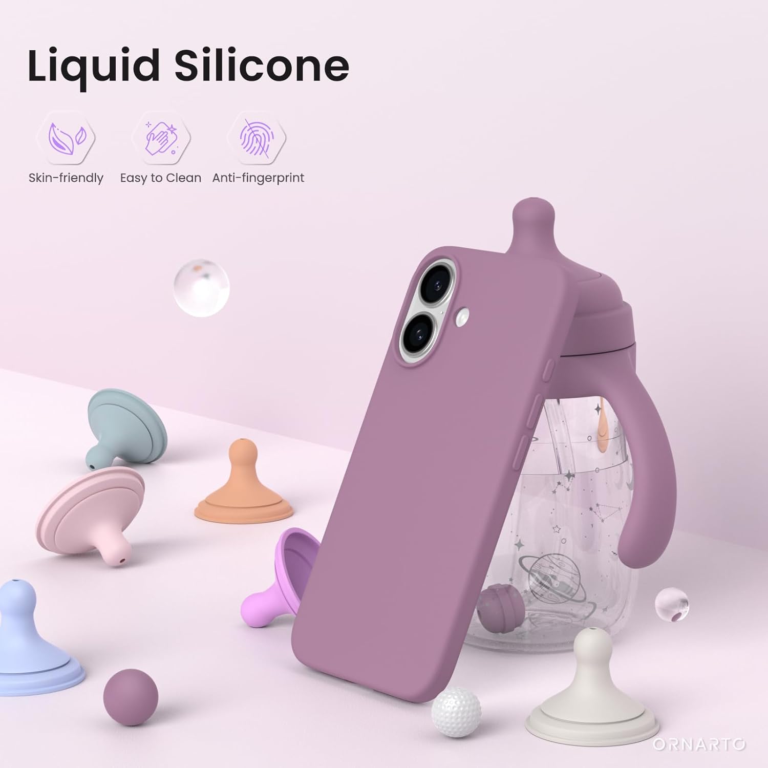 Liquid Silicone Skin-friendly Easy to Clean Anti-fingerprint ORNARTO