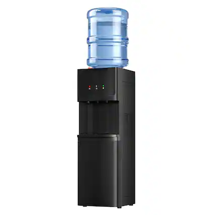 Front. SIMZLIFE - Top Loading Water Dispenser Cooler,3 Temperatures Hot/Cold/Room Temp, Child Safety Lock - Black.