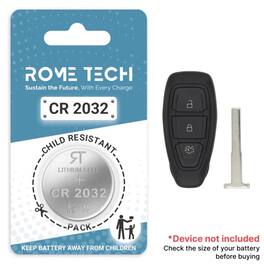 RomeTech - Replacement Battery for Key Fob - Ford Fiesta 2008-2016