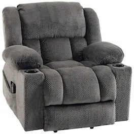Homcom - Motor Power Lift Recliner Chair with Massage and Heat for Elderly, 180° Flat Recline, Wide Seat - Dark Gray