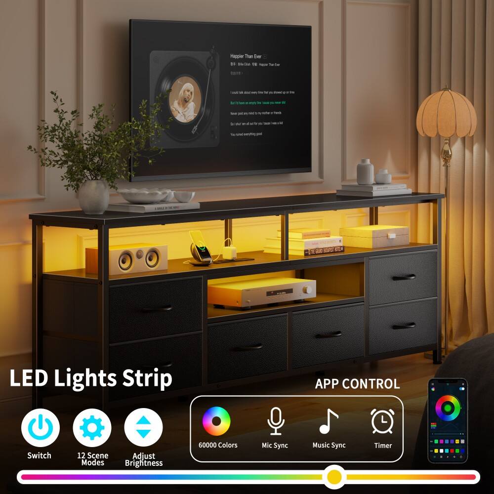 Happier Than Ever  
Billie Eilish: Happier Than Ever

(2)  
dout sery  
9 food P

next  
ate I Here  
W in 5 for * COLOR YOU Ad

LED Lights Strip  
APP CONTROL  
Switch  
12 Scene Adjust Modes Brightness  
60000 Colors  
Mic Sync  
Music Sync  
Timer