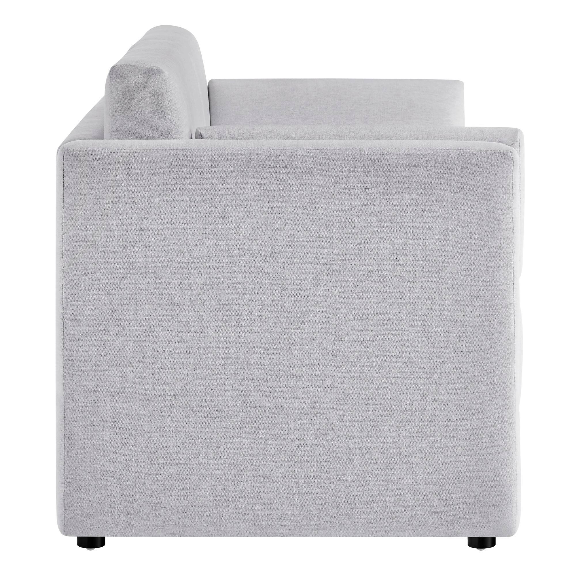 Back. Modway - Linden Upholstered Heathered Chenille Sofa by Modway - Gray.