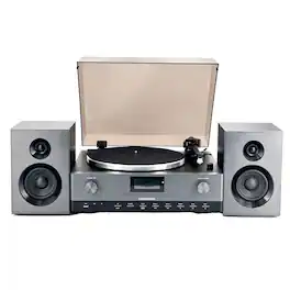RadioShack - Professional Turntable with Speakers - 3-Speed Vinyl Player, Bluetooth, FM/CD/USB, Model 4001798
