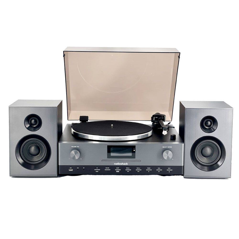 Front. RadioShack - RadioShack Professional Turntable with Speakers - 3-Speed Vinyl Player, Bluetooth, FM/CD/USB, Model 4001798.