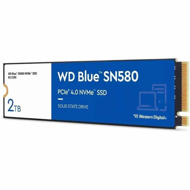 Western Digital - WD Blue SN580 WDS200T3B0E 2TB Solid State Drive - M.2 2280 Internal - PCI Express NVMe 4.0 x4