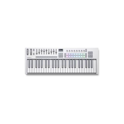 Front. Novation - Novation Launchkey 49 MK4 Semi-Weighted, USB, MIDI Keyboard Controller - White.
