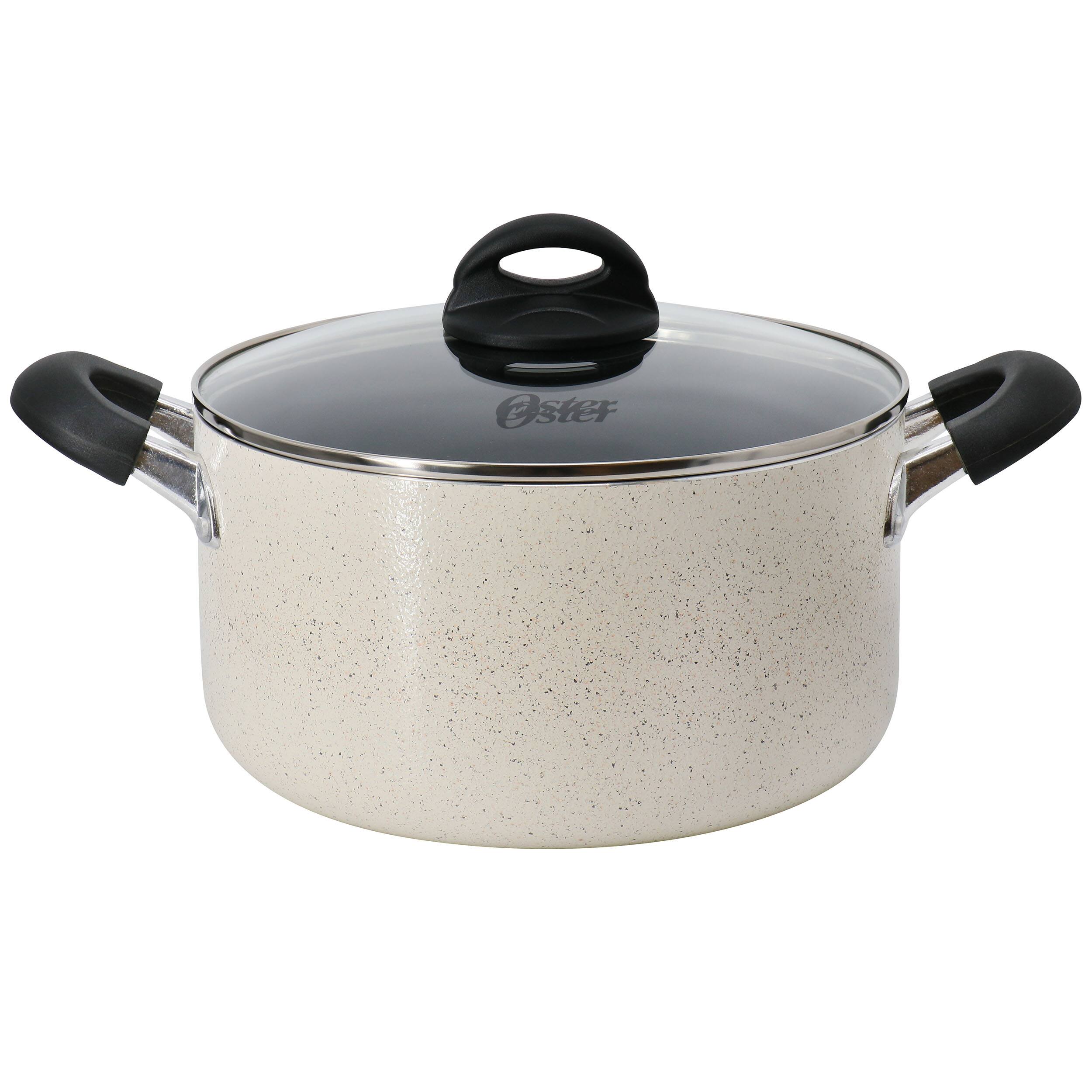 Front. Oster - Oster Clairborne 6 Quart Aluminum Nonstick Dutch Oven with Lid in Sand - Sand.