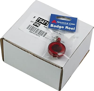 Advantus - Retractable ID Card Reels with Belt Clip, 30", Translucent 12/Bx - Red