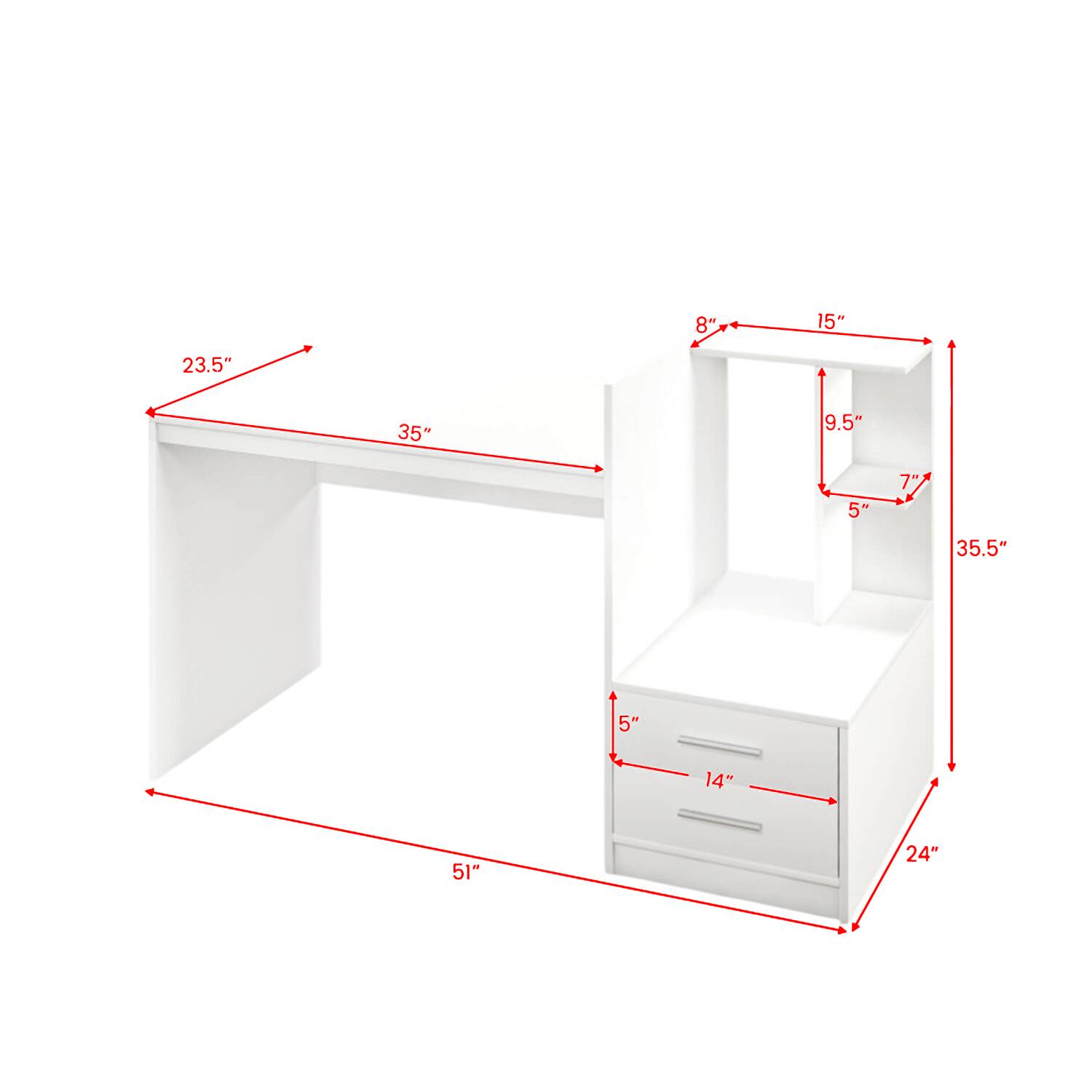 8" 15" 23.5" 35" 9.5" 5" 7" 35.5" 5" 14" 51" 24"