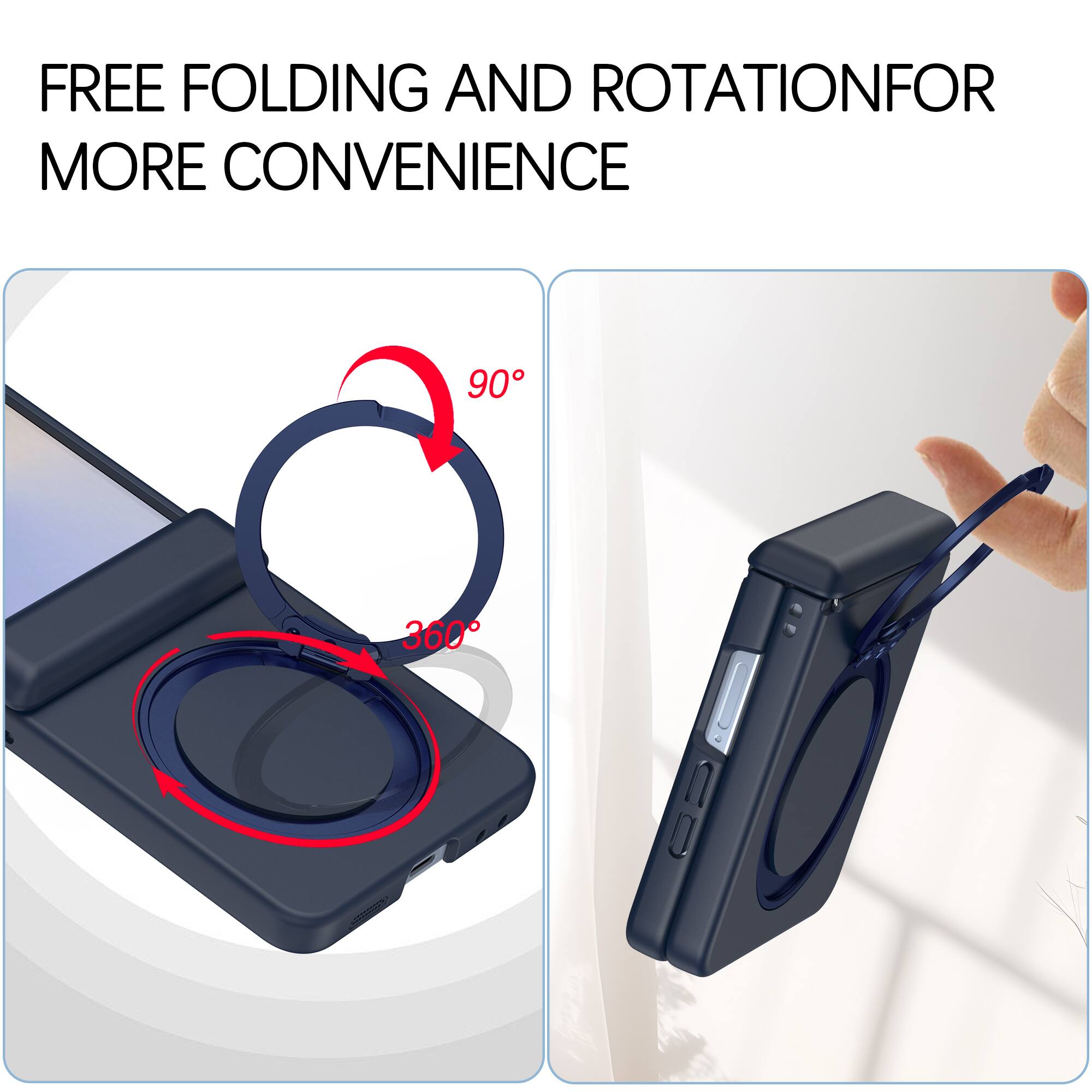 FREE FOLDING AND ROTATION FOR MORE CONVENIENCE

90°

360°