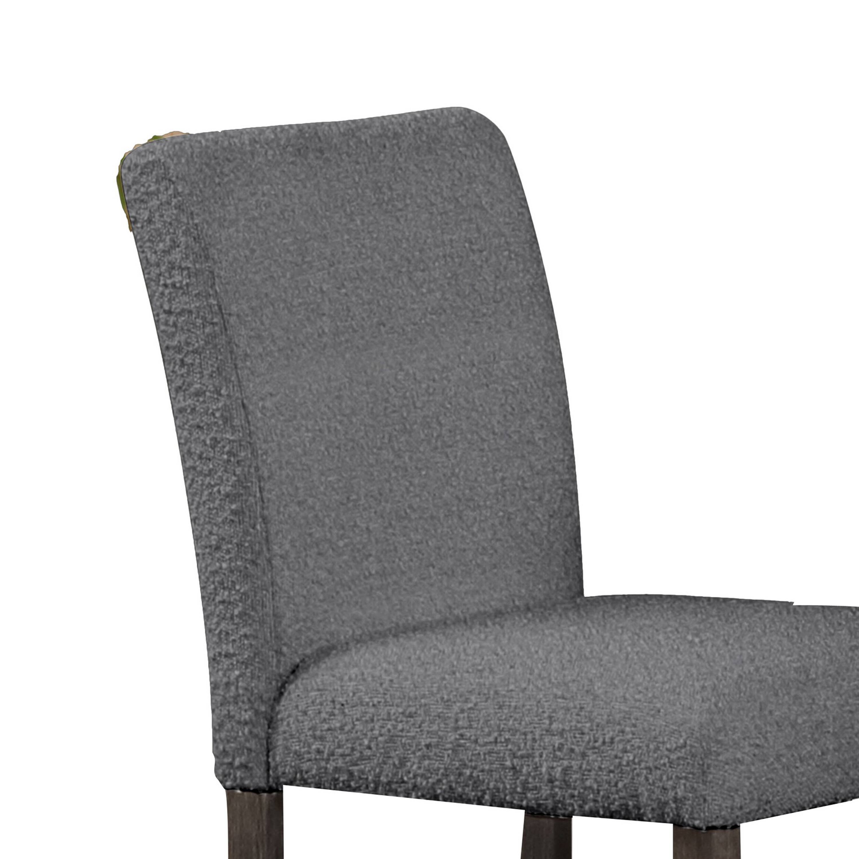 Left. Manhattan Lane - Ghy 25 Inch Dining Side Chair Set of 2, Gray Textured Upholstery, Brown - Gray, Brown.