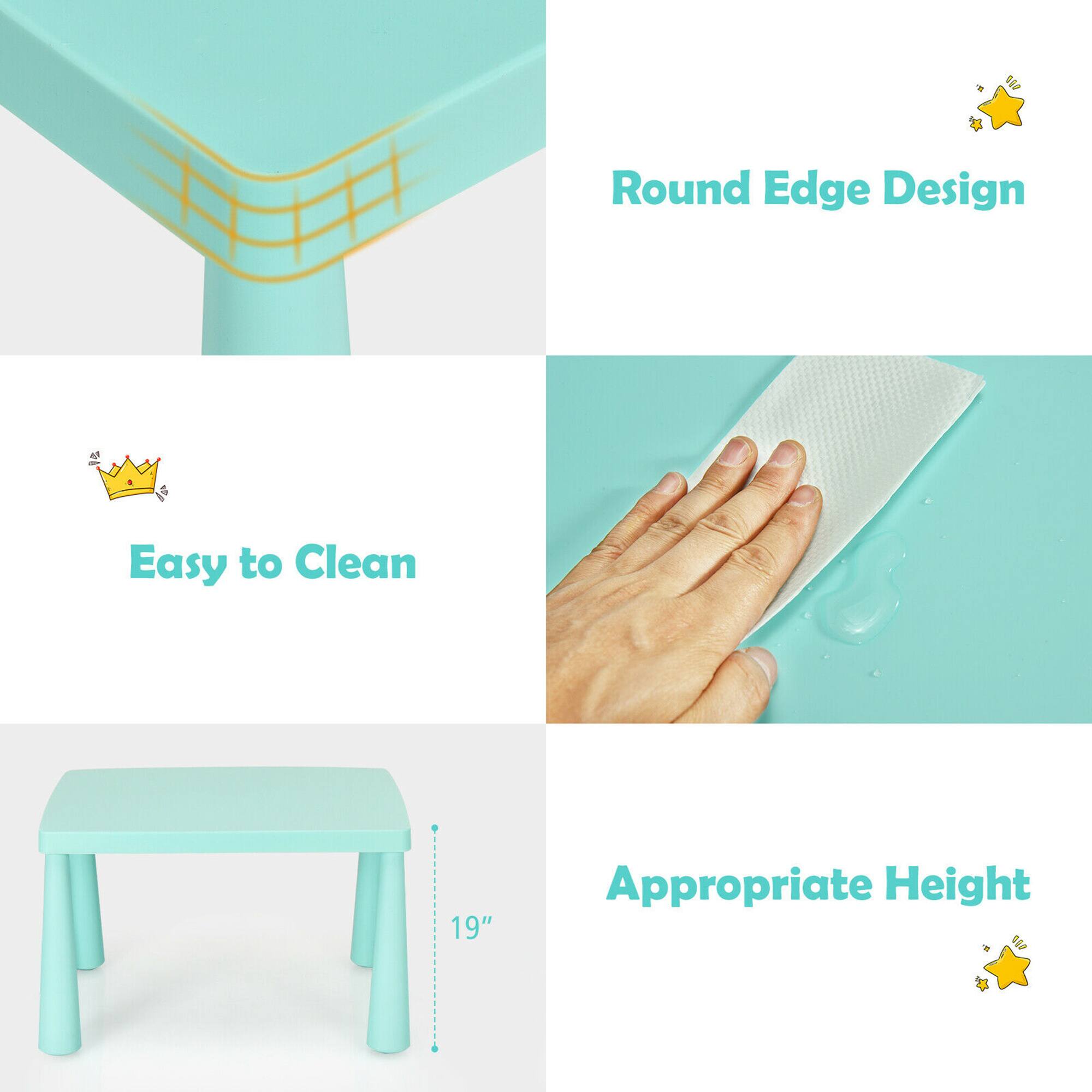 Round Edge Design, Easy to Clean, Appropriate Height, 19"