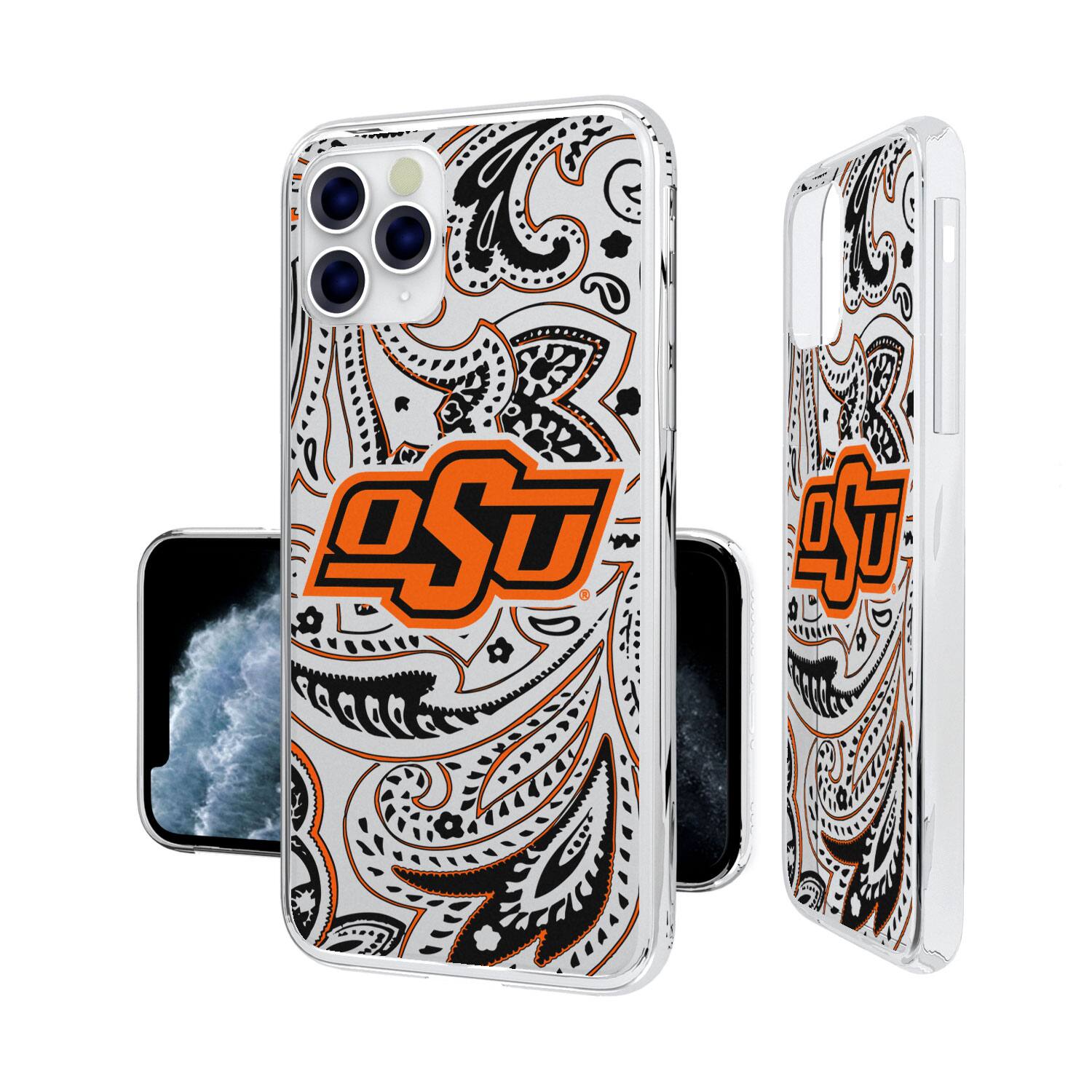 Alt View 3. Keyscaper - Oklahoma State Cowboys iPhone Paisley Design Clear Case - 12 mini - Multicolor.