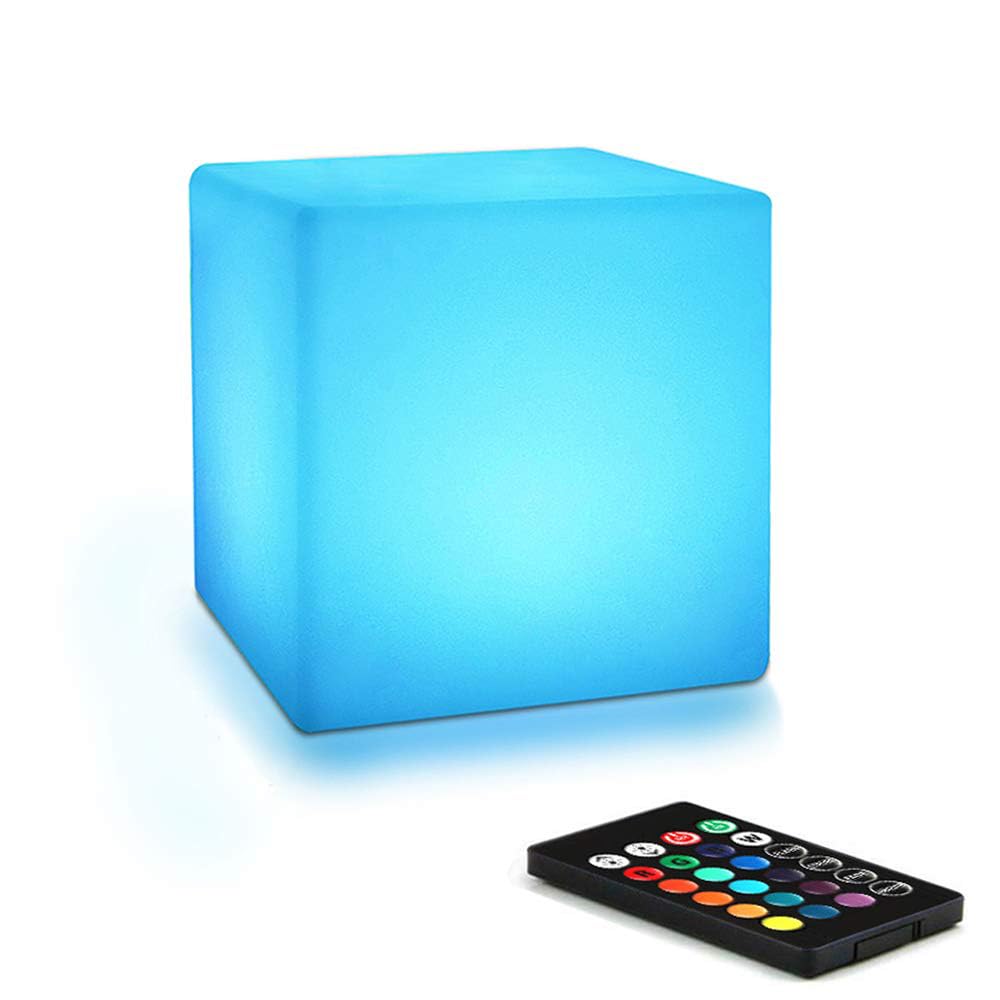 Front. TECH SAFARI - Led Cube Light Rgb Color Changing Tesseract Lamp With Remote Waterproof Cordless Rechargeable Cubes Mood - 4 inch.
