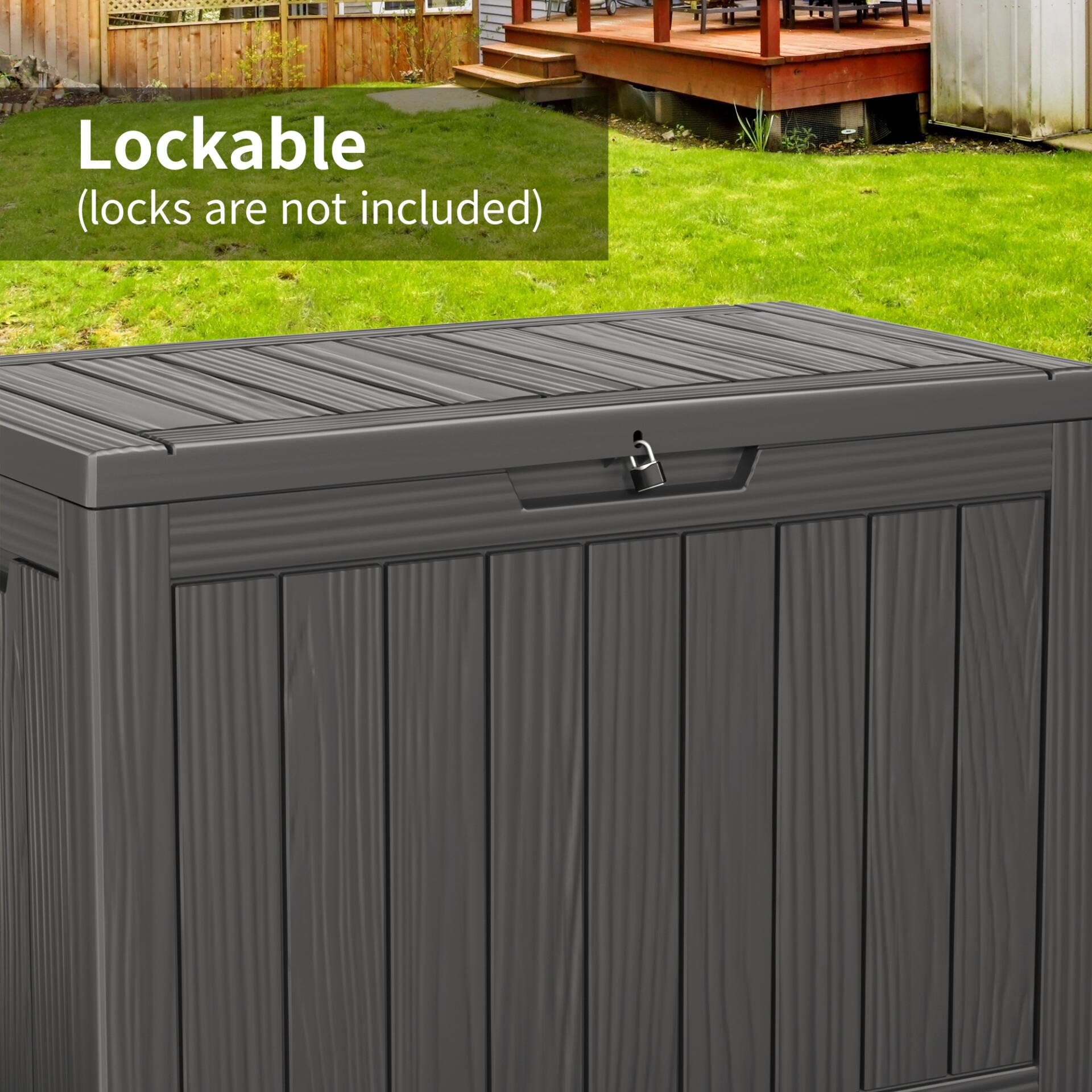 Lockable  
(locks are not included)