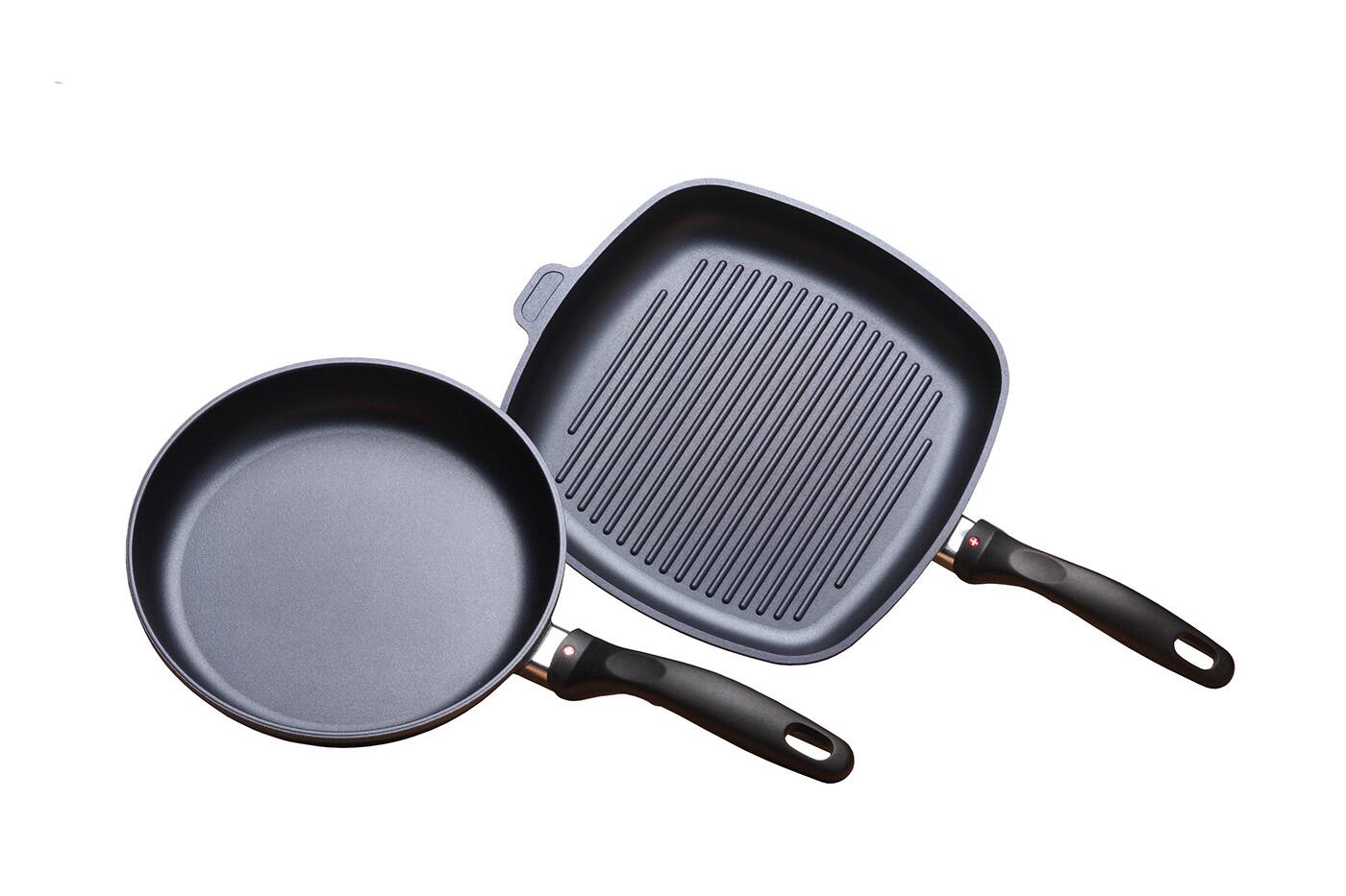 Swiss Diamond - 2 Piece Cookware Set - Fry Pan and Grill Pan - Black