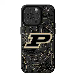 Keyscaper - NCAA - Purdue Boilermakers Paisley iPhone Magnetic Bump Case - 14 - Black
