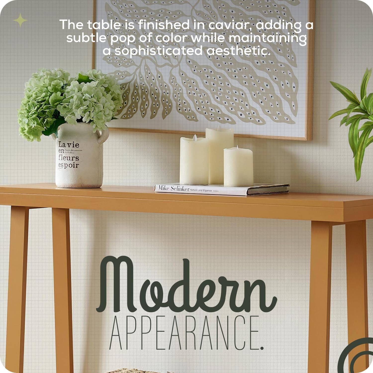 The table is finished in caviar, adding a subtle pop of color while maintaining a sophisticated aesthetic.

La Vie en fleurs espoir  
Mike Selinker  
Ntr and Eigetoe  
Modern APPEARANCE.