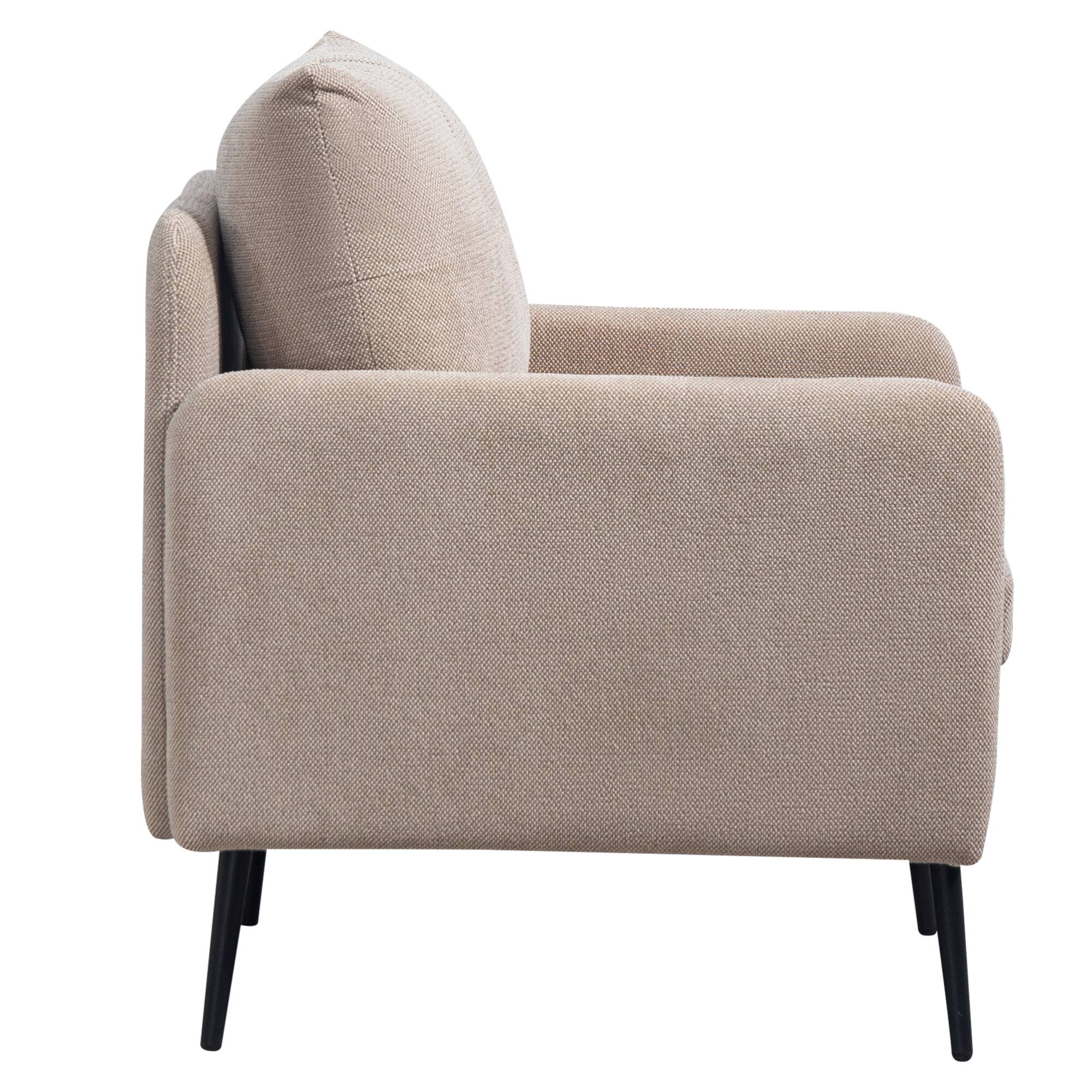 Alt View 8. GOODSILO - Modern Chenille Fabric Accent Chair with Sturdy Metal Legs for Living Room Bedroom or Dining Room - Coffee.