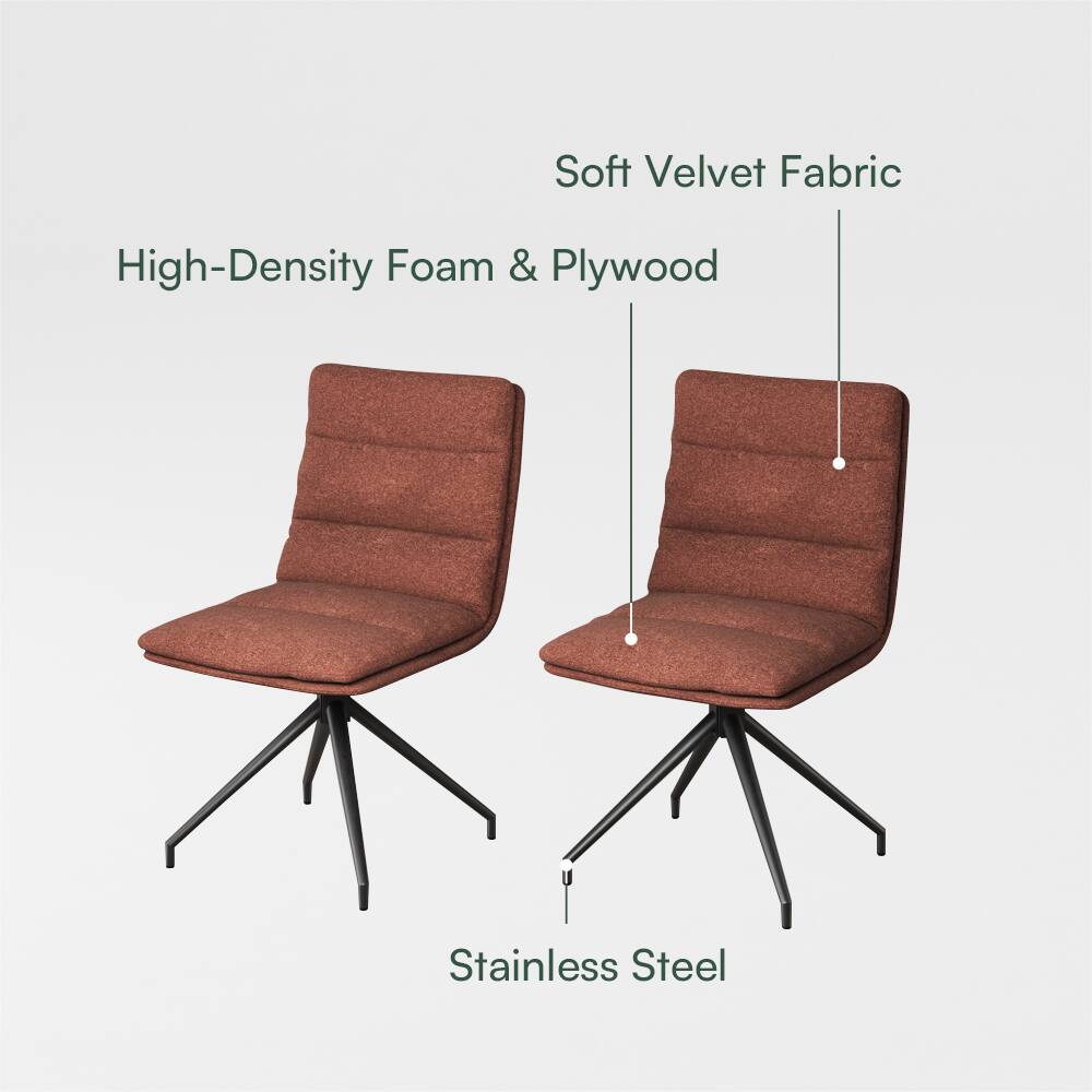 Soft Velvet Fabric  
High-Density Foam & Plywood  
Stainless Steel