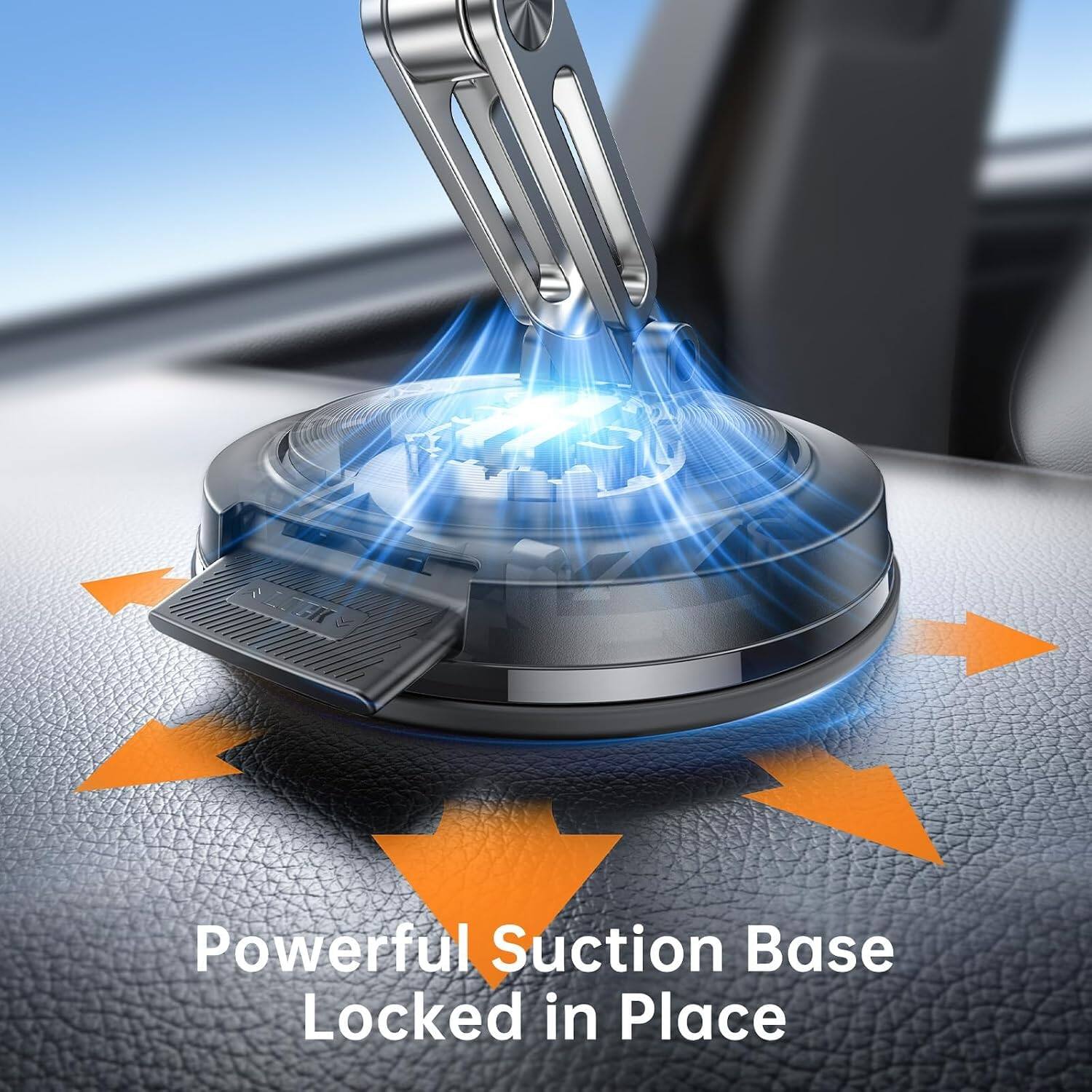 Powerful Suction Base Locked in Place