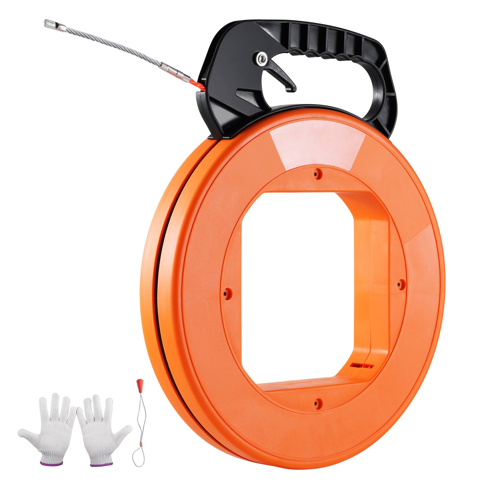VEVOR - Fish Tape, 100-foot, 1/4-inch, PET Wire Puller with Optimized Housing and Handle, Easy-to-Use Cable Puller Tool - Orange;Black price history on PriceWatchPro