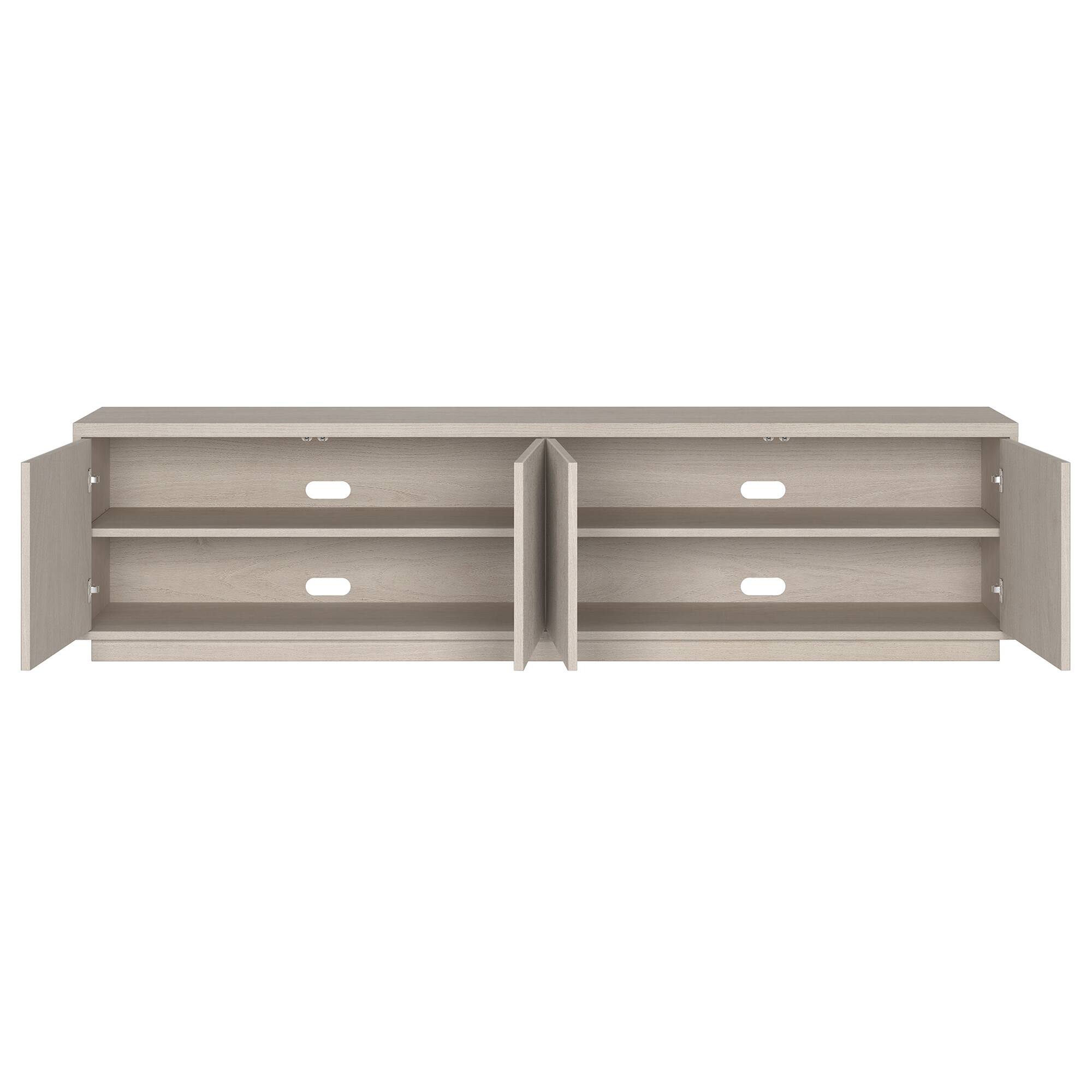 Alt View 1. Hudson&Canal - Hanson Rectangular Fluted TV Stand for TV's up to 85" in Alder White - Alder White.