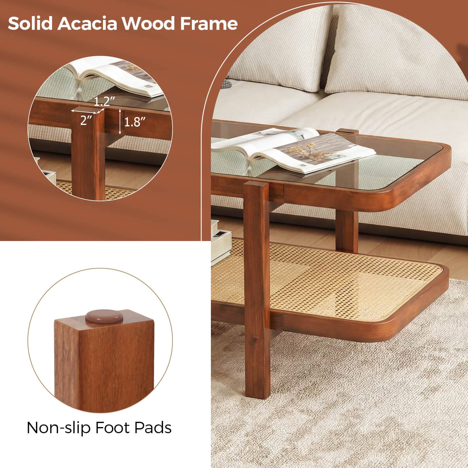 Solid Acacia Wood Frame

1.2" 2" 1.8"

Non-slip Foot Pads