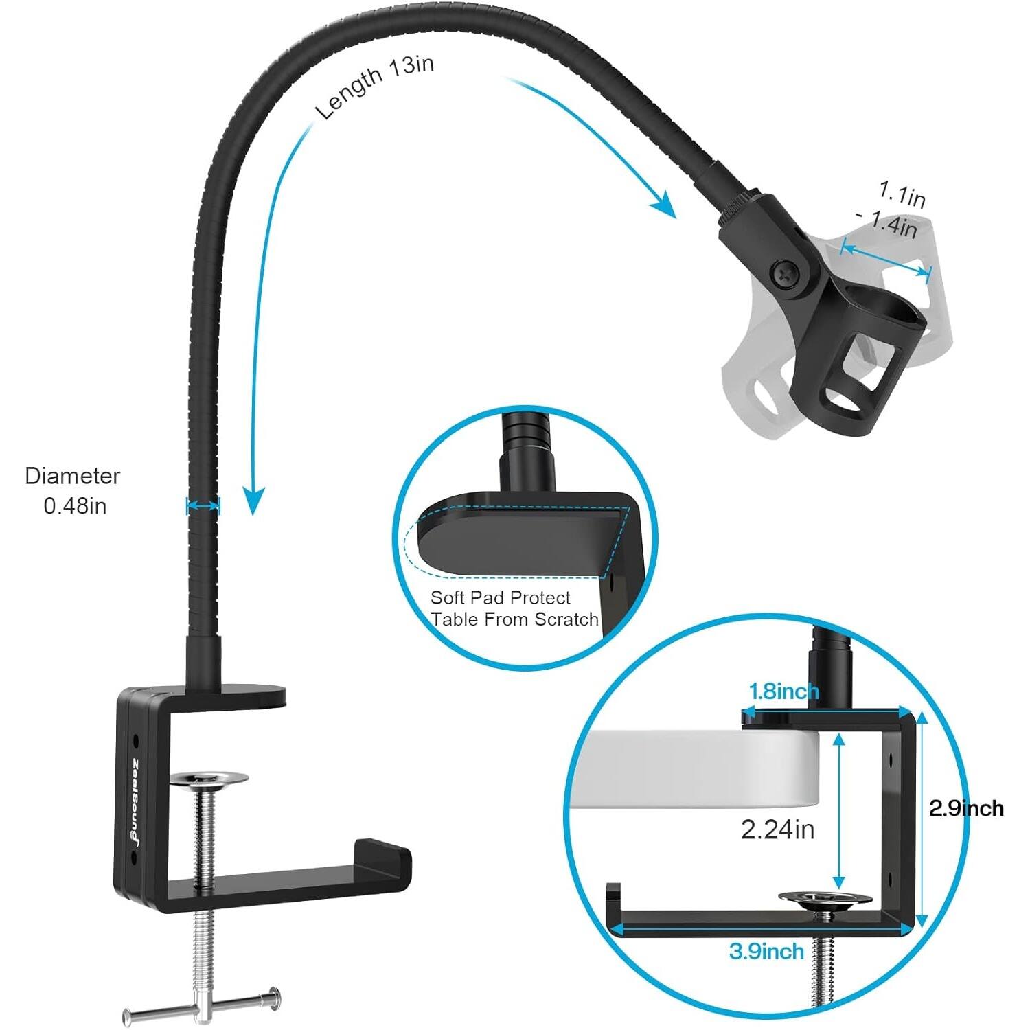 - Length: 13in
- Diameter: 0.48in
- Soft Pad Protect Table From Scratch
- 1.1in - 1.4in
- 1.8inch
- 2.24in
- 2.9inch
- 3.9inch