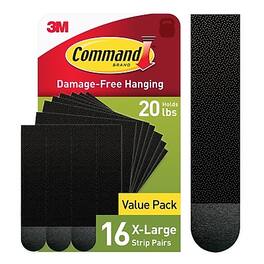 Command - Extra Large Hanging Strips, 20 lb., 16/Pack - Black