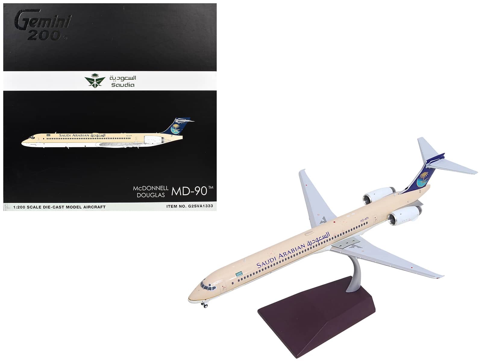 "McDonnell Douglas MD-90 Commercial Aircraft ""Saudia Airlines"" Beige with Blue Tail 1/200 Diecast Model by GeminiJets" price history on PriceWatchPro