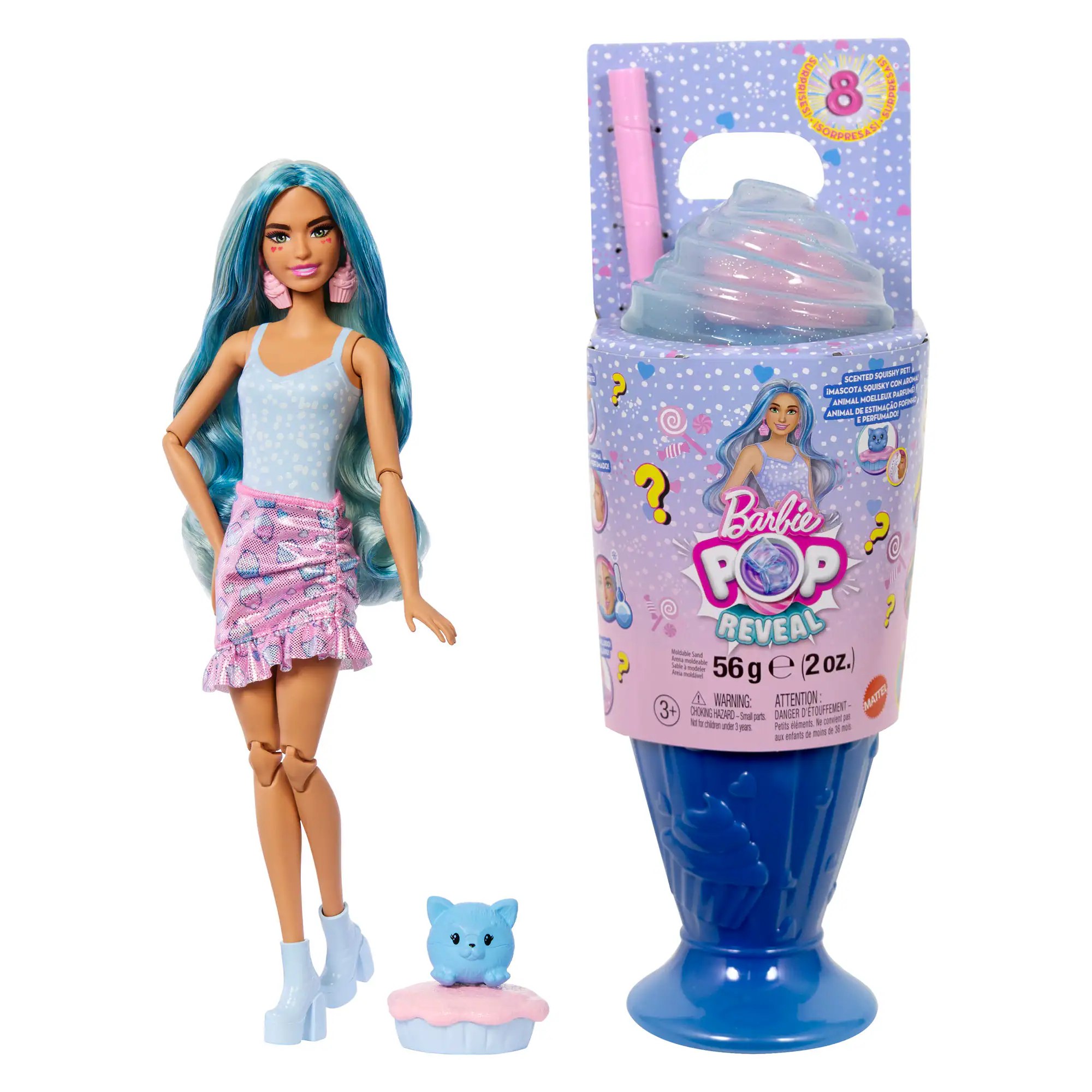 Barbie - 4.13" Pop Reveal Treat Series Cool Cupcake