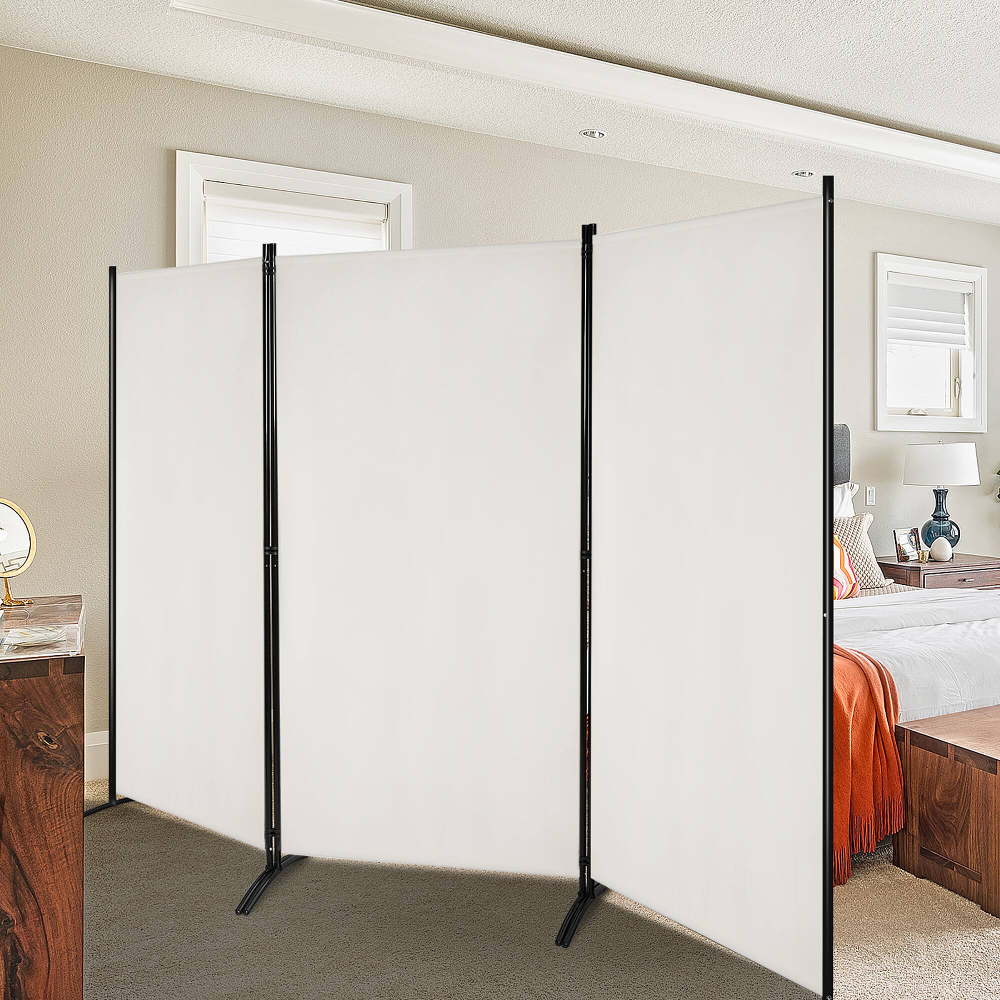 Alt View 9. Costway - Costway 3-Panel Room Divider Folding Privacy Partition Screen for Office Room - White.