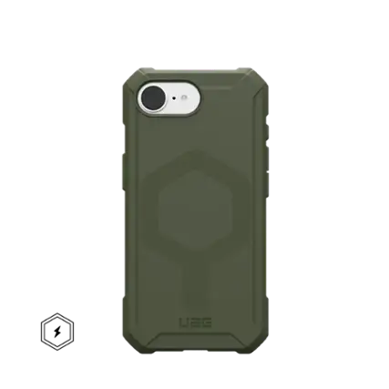 Front. UAG - Essential Armor Case with Magsafe for Apple iPhone 16e - Olive Drab.