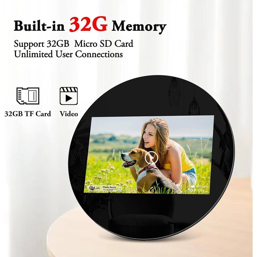 Built-in 32G Memory  
Support 32GB Micro SD Card  
Unlimited User Connections  

32GB TF Card  
Video  

Happy family  
15 July 2024