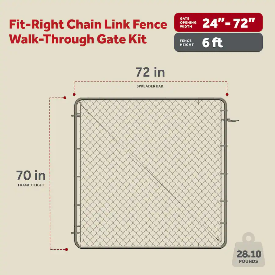Adjust A Gate Fit Right Chain Link Fence Walk Through Gate Kit (24