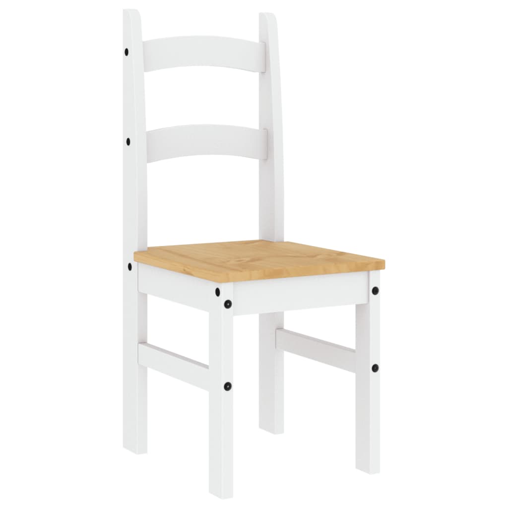 Alt View 4. Boyel Living - White Minimalist Desig Set of 2 Solid Pine Wood Dining Chairs - White.
