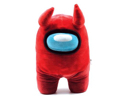 Front. Maxx Marketing - Among Us 12 Inch Plush | Red Crewmate with Devil Horns - Red.
