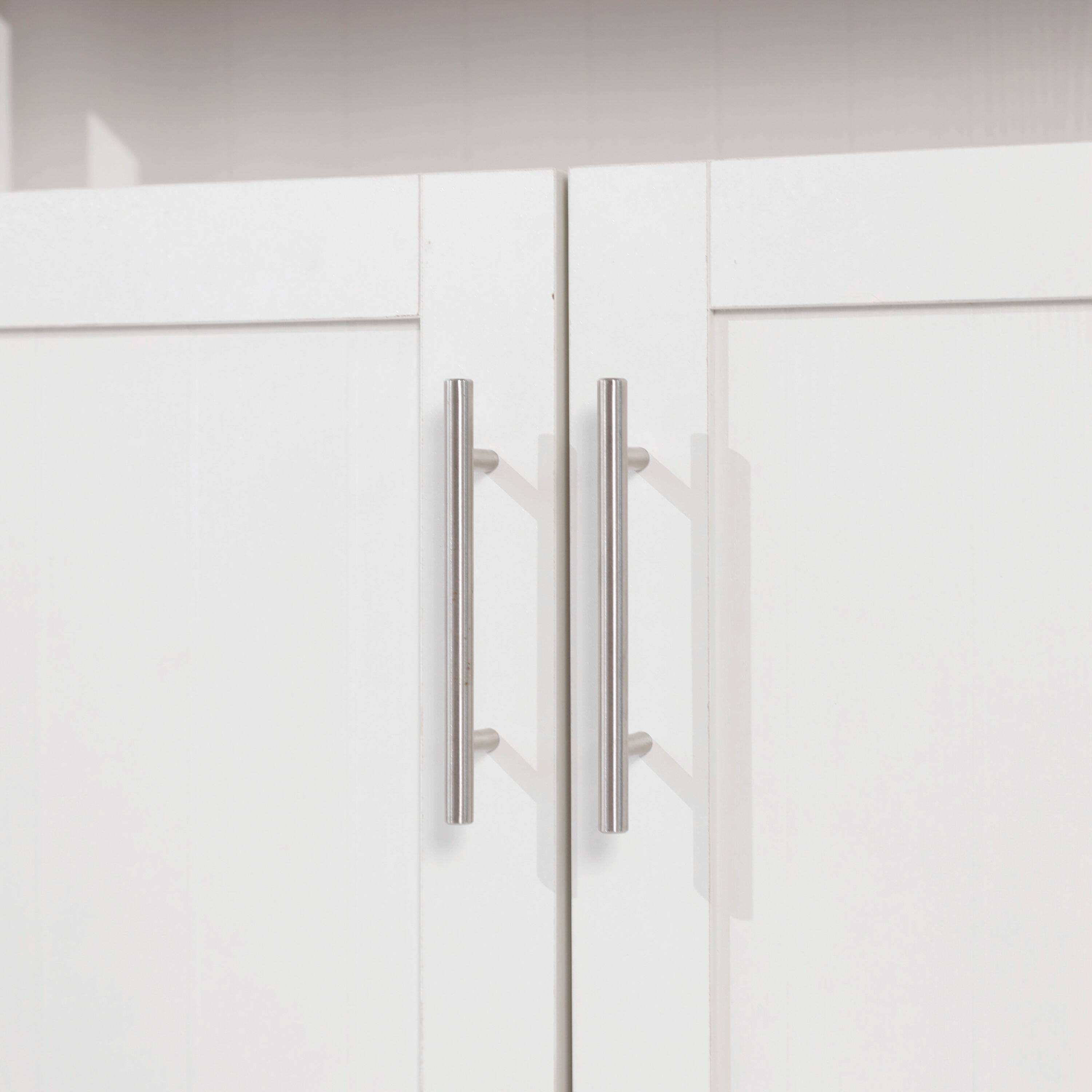 Alt View 10. Emma + Oliver - Shereen 40 Inch Buffet and Sideboard with Open Storage Shelf and Double Door Storage Cabinet - Walnut Top/White Frame.