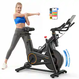 MERACH - S29 Magnetic Exercise Bike, Indoor Cycling Bike with Self-Developed App - Black