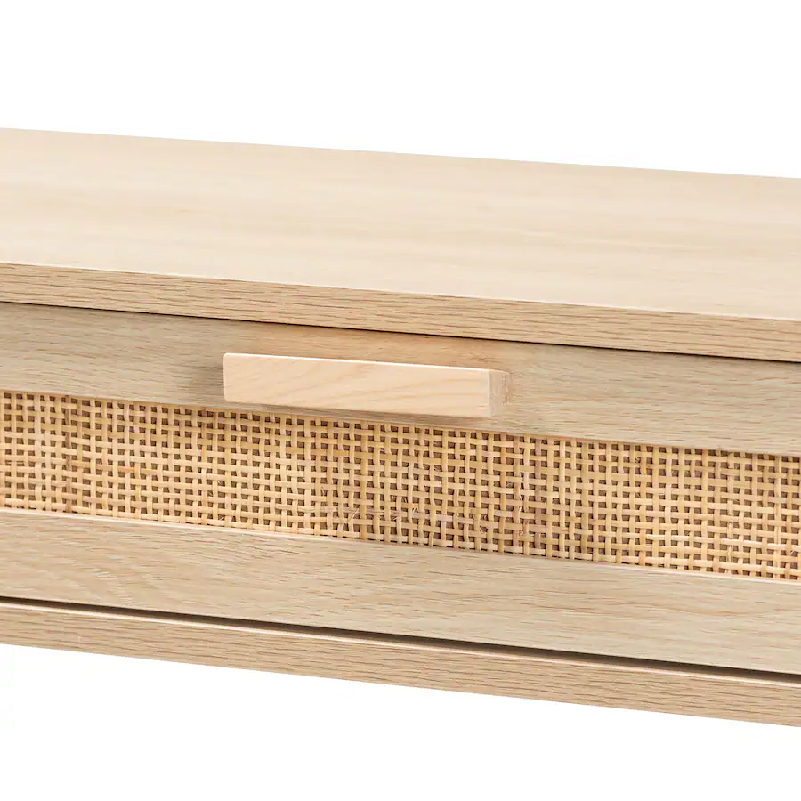 Baxton Studio Sebille Mid Century Modern Finished Wood 2 Drawer Console ...