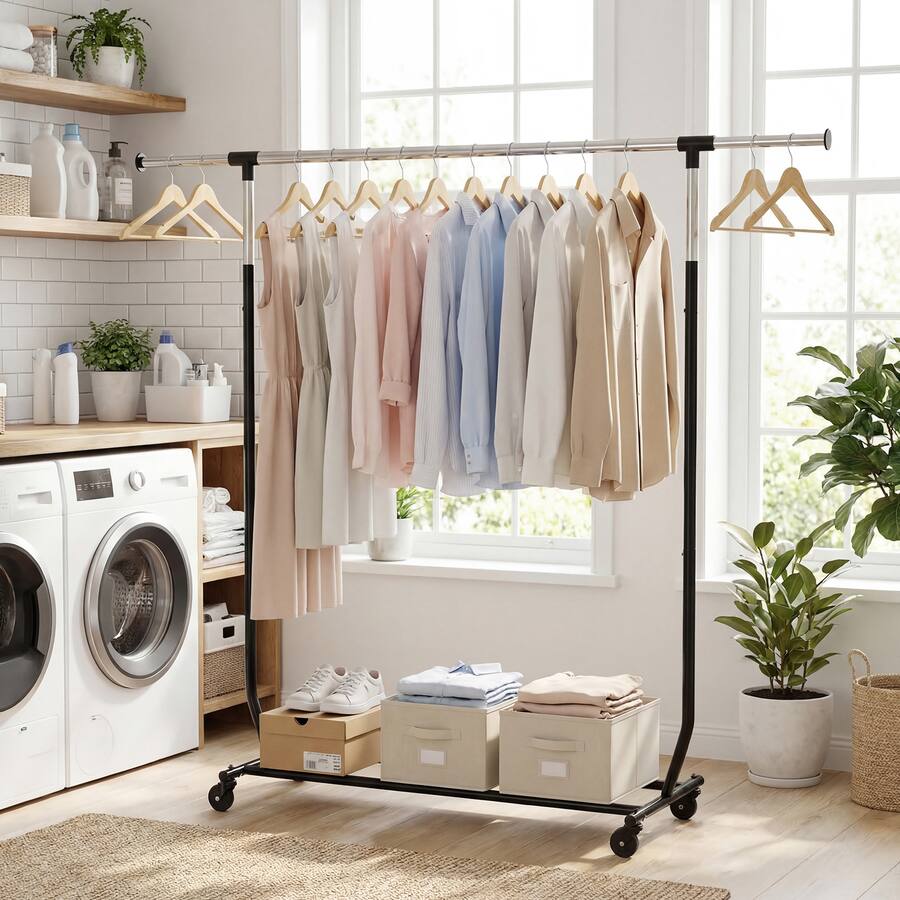 Dressing Rack Stand Costway Clothes Rack, Extendable Garment Stand for Hanging Clothes for ...
