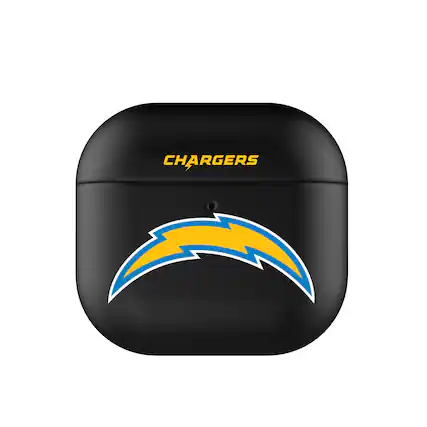 Front. Keyscaper - Los Angeles Chargers Los Angeles Chargers Insignia AirPods 4th Generation Case Cover - No Size - Black.
